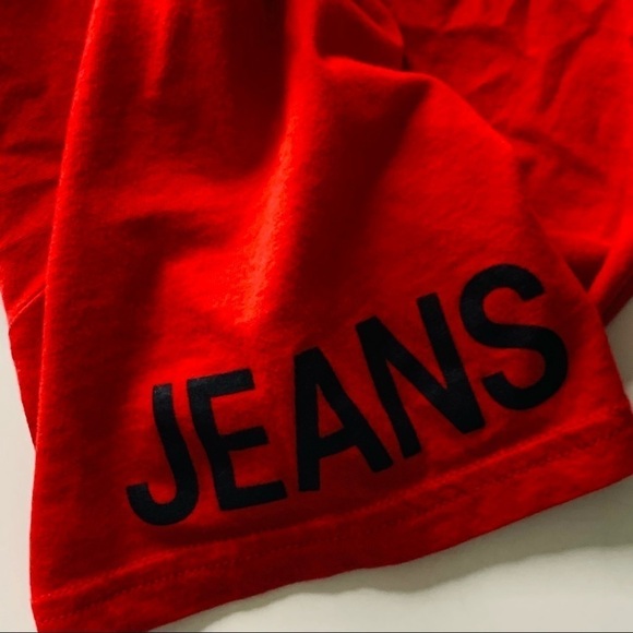 Calvin Klein Jeans Red short sleeve crewneck T-shirt large unisex - Picture 3 of 4